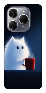 Чехол на TECNO Spark 20 Pro Чехол кот с кофе фото 1 из 1