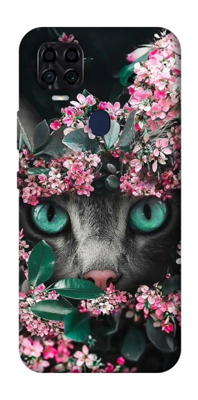Чохол на ZTE Blade v2020 Кіт в квітах фото 1 з 1