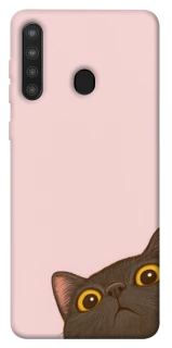 Чохол на Samsung Galaxy A21 Peeping cat фото 1 з 1