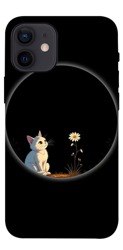 Чехол на Apple iPhone 12 mini (5.4") Cat and flower фото 1 из 1