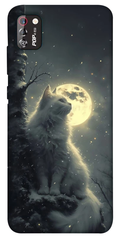Чохол на TECNO POP 4 Pro Кіт під місяцем фото 1 з 1
