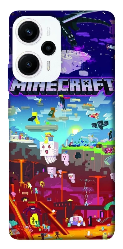 Чохол на Xiaomi Poco F5 / Note 12 Turbo Minecraft world фото 1 з 1