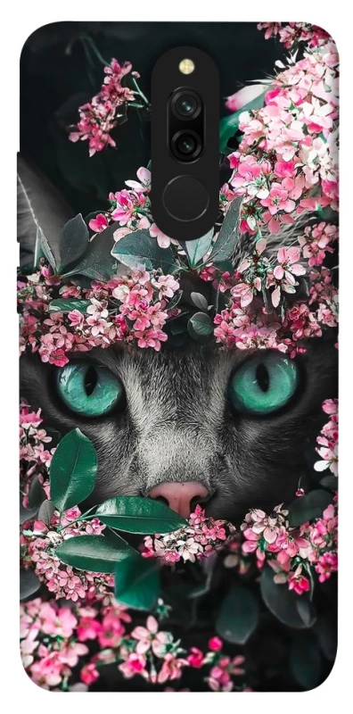 Чохол на Xiaomi Redmi 8 Кіт в квітах фото 1 з 1