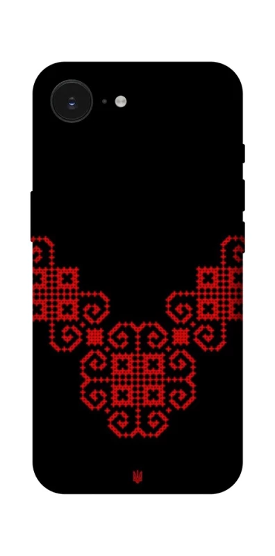 Чохол на Apple iPhone 16e (6.1") Чорно-червона вишиванка фото 1 з 1