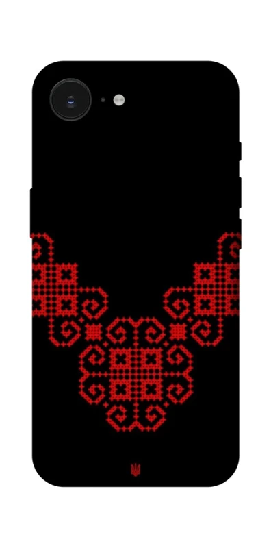 Чохол на Apple iPhone 17e (6.1") Чорно-червона вишиванка фото 1 з 1