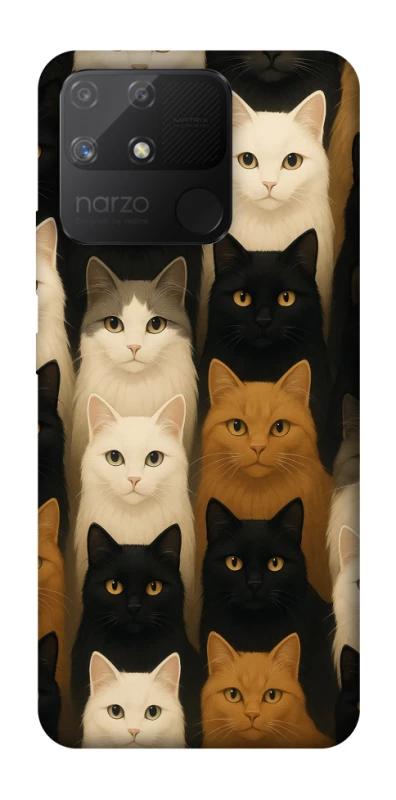 Чехол на Realme Narzo 50A Colorful Cat Collage фото 1 Чехол на Realme Narzo 50A Colorful Cat Collage фото 1 из 1