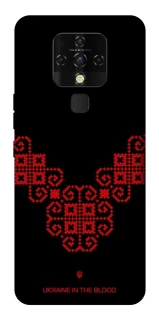 Чохол на TECNO Camon 16 SE Чорно-червона вишиванка фото 1 з 1