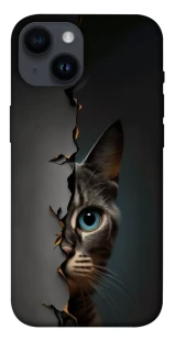 Чехол на Apple iPhone 14 (6.1") Кот-подглядыватель v2 фото 1 из 1