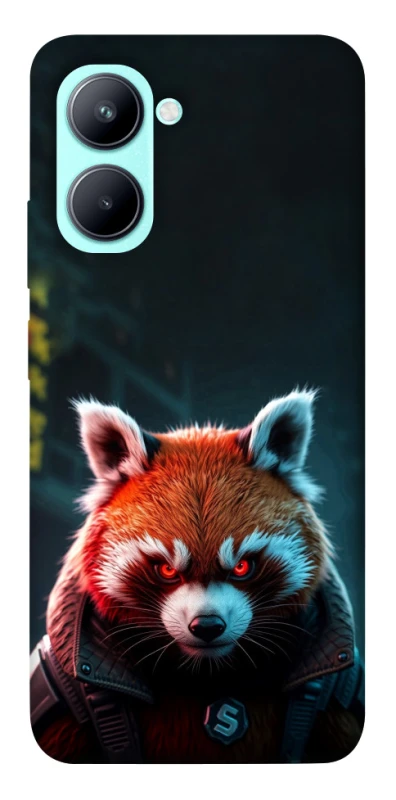 Чехол на Realme C33 Cyber Red Panda фото 1 из 1