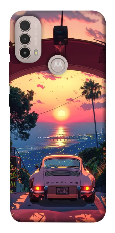 Чохол на Motorola Moto E40 Porsche at sunset фото 1 з 1