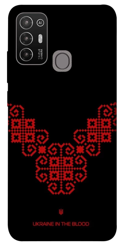 Чехол на ZTE Blade A52 Черно-красная вышиванка фото 1 из 1