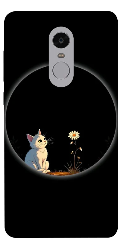 Чехол на Xiaomi Redmi Note 4X / Note 4 (Snapdragon) Cat and flower фото 1 из 1