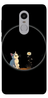 Чехол на Xiaomi Redmi Note 4X / Note 4 (Snapdragon) Cat and flower фото 1 из 1