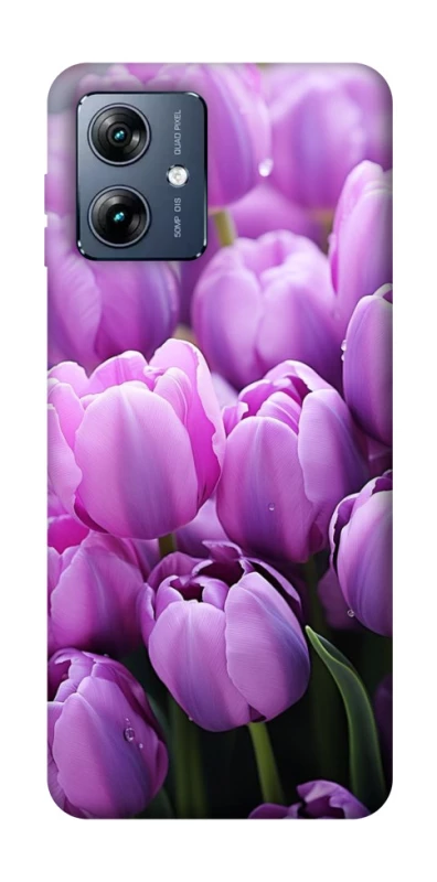 Чехол на Motorola Moto G54 Power Фиолетовые тюльпаны фото 1 из 1