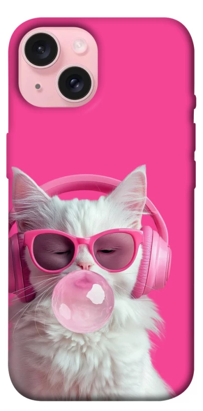 Чехол на Apple iPhone 15 (6.1") Pink kitty фото 1 из 1
