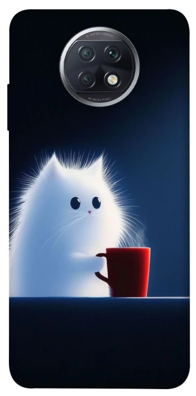 Чехол на Xiaomi Redmi Note 9 5G / Note 9T Чехол кот с кофе фото 1 из 1
