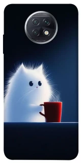 Чехол на Xiaomi Redmi Note 9 5G / Note 9T Чехол кот с кофе фото 1 из 1