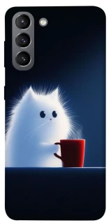 Чехол на Samsung Galaxy S21 Чехол кот с кофе фото 1 из 1