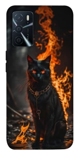 Чехол на Oppo A16s / A16 Огненный кот фото 1 из 1