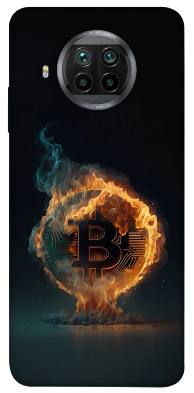 Чехол на Xiaomi Mi 10T Lite / Redmi Note 9 Pro 5G Fire Bitcoin фото 1 из 1