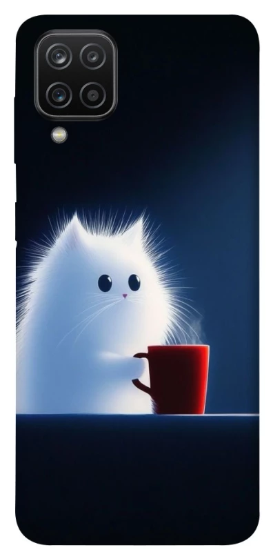 Чехол на Samsung Galaxy A12 Чехол кот с кофе фото 1 из 1