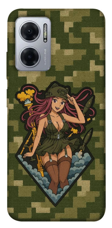Чохол на Xiaomi Redmi Note 11E Military Waifu фото 1 з 1