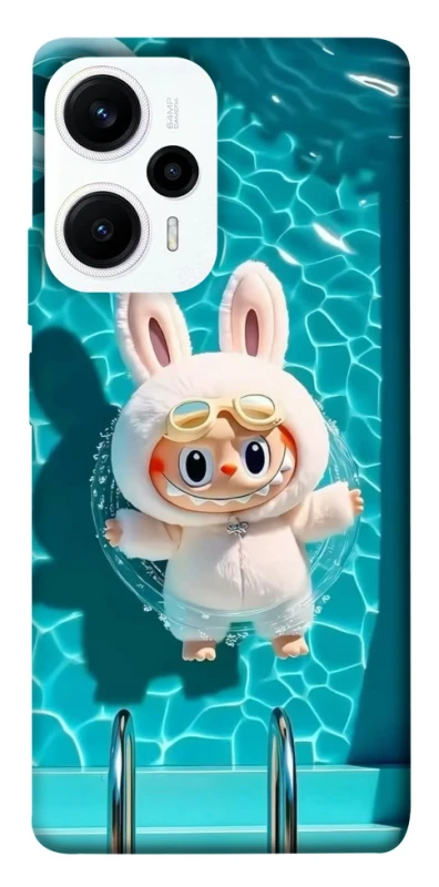 Чохол на Xiaomi Poco F5 / Note 12 Turbo Labubu in the pool ver.2 фото 1 з 1
