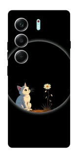 Чехол на Tecno Camon 40 Pro Cat and flower фото 1 из 1