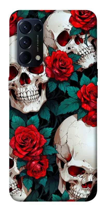 Чохол на Oppo Reno 5 4G skull and rose фото 1 з 1