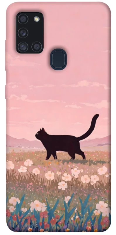 Чохол на Samsung Galaxy A21s cat on a field фото 1 з 1