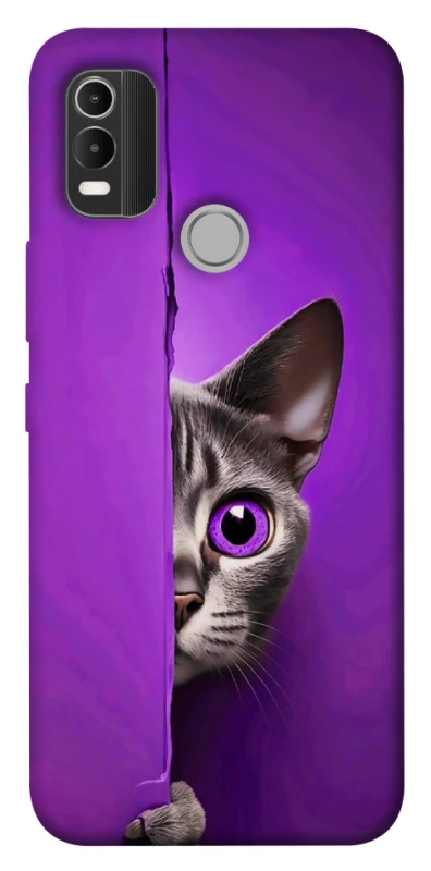 Чохол на Nokia C21 Plus Кіт-підглядач фото 1 з 1