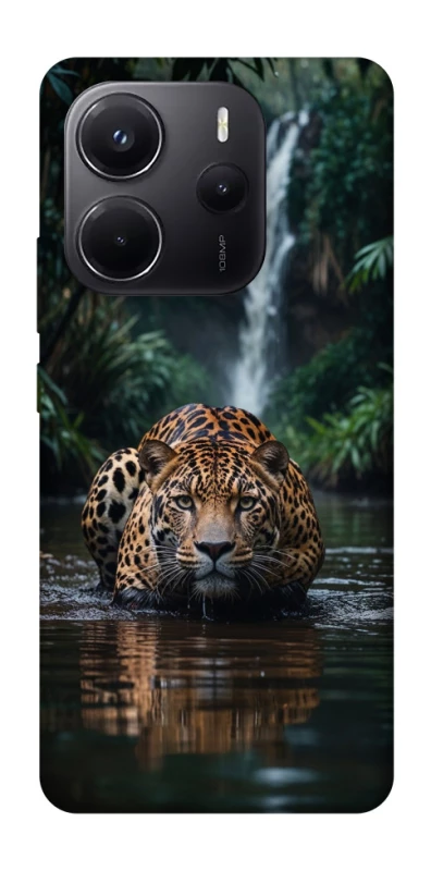 Чехол на Xiaomi Redmi Note 14 4G (Europe version) Leopard in water фото 1 из 1