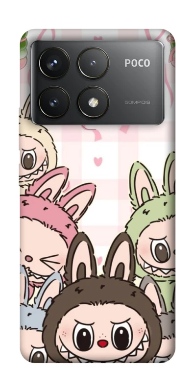 Чехол на Xiaomi Poco F6 Pro All Labubu 2 фото 1 из 1