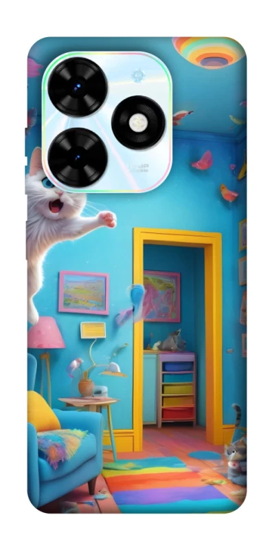 Чехол на TECNO Spark Go 2024 crazy cat фото 1 из 1