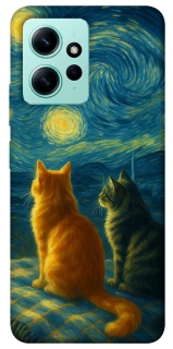 Чохол на Xiaomi Redmi Note 12 4G Cats under the stars фото 1 з 1