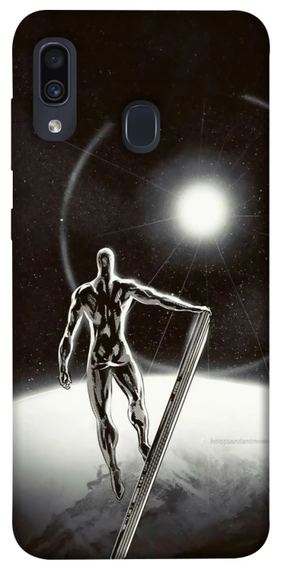 Чехол на Samsung Galaxy A20 / A30 Серебряный сёрфер фото 1 из 1