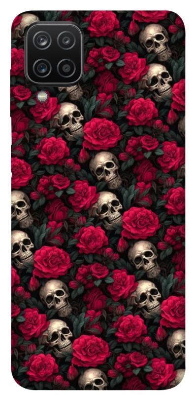 Чохол на Samsung Galaxy A12 Черепа та рози фото 1 з 1