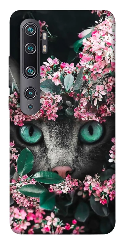 Чехол на Xiaomi Mi Note 10 / Note 10 Pro / Mi CC9 Pro Кот в цветах фото 1 из 1