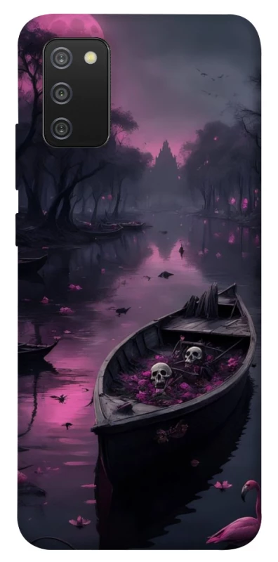 Чохол на Samsung Galaxy A02s Boat and flamingo фото 1 з 1