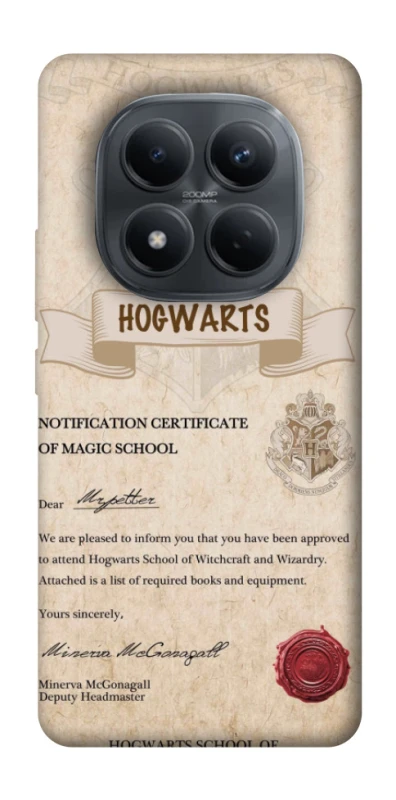 Чехол на Xiaomi Redmi Note 15 Pro 4G The Hogwarts acceptance letter фото 1 из 1