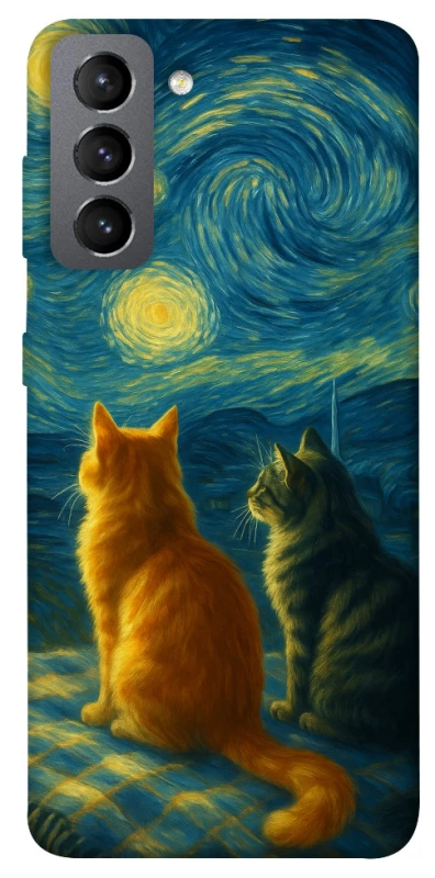 Чохол на Samsung Galaxy S21 FE Cats under the stars фото 1 з 1