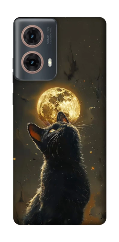 Чохол на Motorola Moto G85 Кіт під місяцем v2 фото 1 з 1