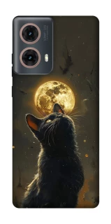 Чохол на Motorola Moto G85 Кіт під місяцем v2 фото 1 з 1
