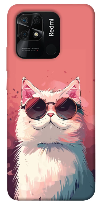 Чехол на Xiaomi Redmi 10C Сat with glasses фото 1 из 1
