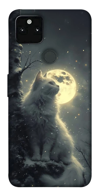 Чехол на Google Pixel 5A Кот под луной фото 1 из 1