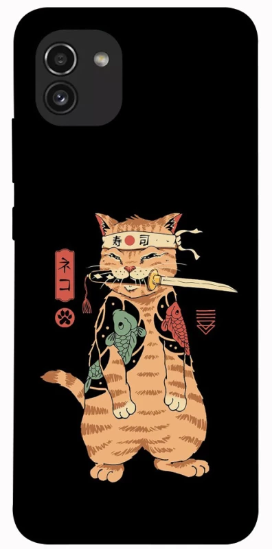 Чохол на Samsung Galaxy A03 Кіт-самурай фото 1 з 1