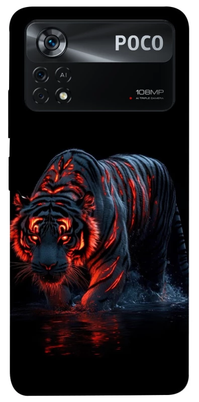 Чехол на Xiaomi Poco X4 Pro 5G fire tiger фото 1 из 1