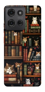 Чохол на Motorola Moto G75 Cats & Books фото 1 з 1