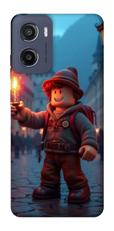 Чохол на Motorola Moto E15 Roblox Fire Logo Blue Flames фото 1 з 1