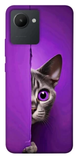 Чехол на Realme C30 Кот-подглядыватель фото 1 из 1